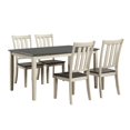 thumbnail image 1 of Furniture of America Elvorta Wood 5-Piece Dining Table Set in Antique White, 1 of 5