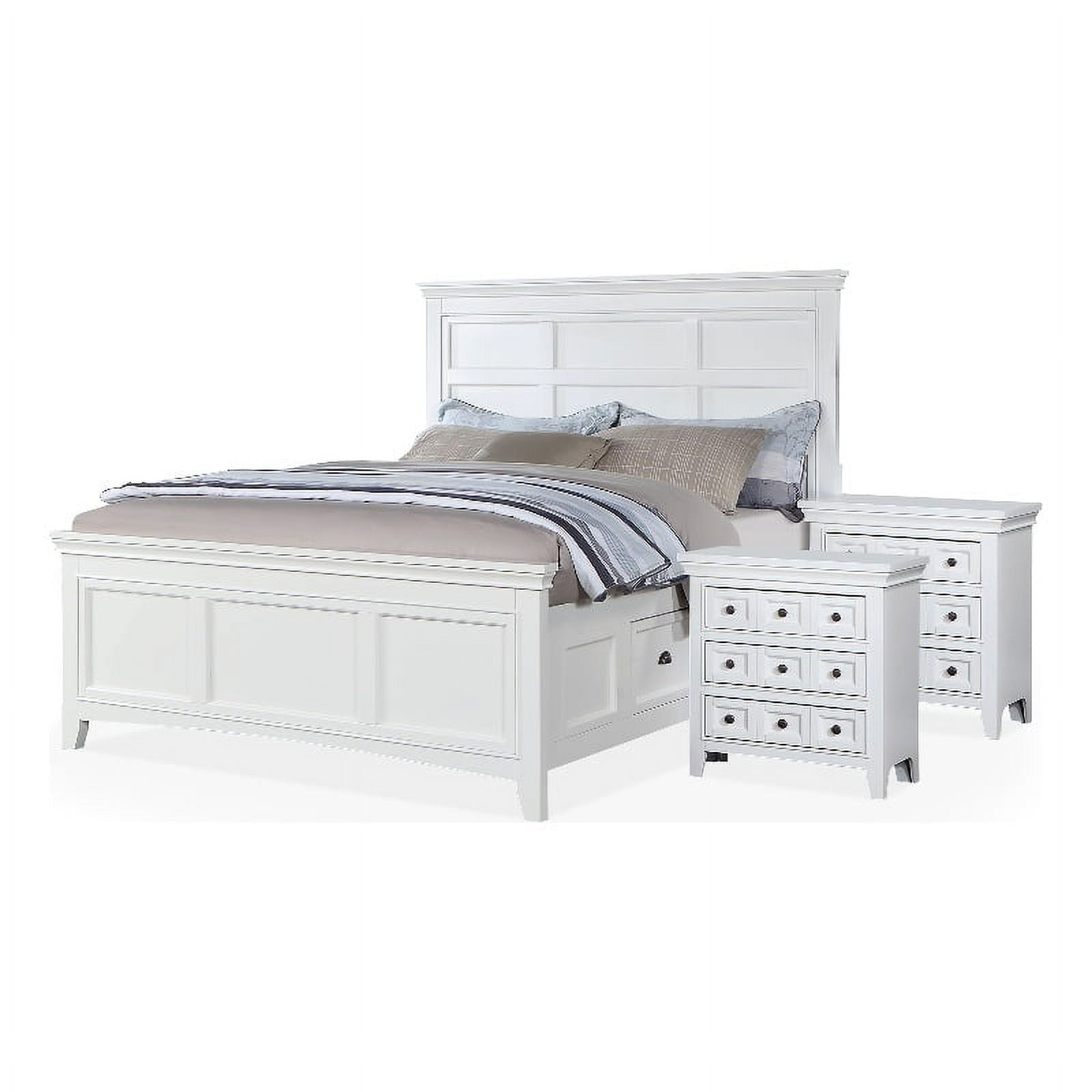 Furniture of America Ender 3pc White Wood Bedroom Set - Full + 2 ...