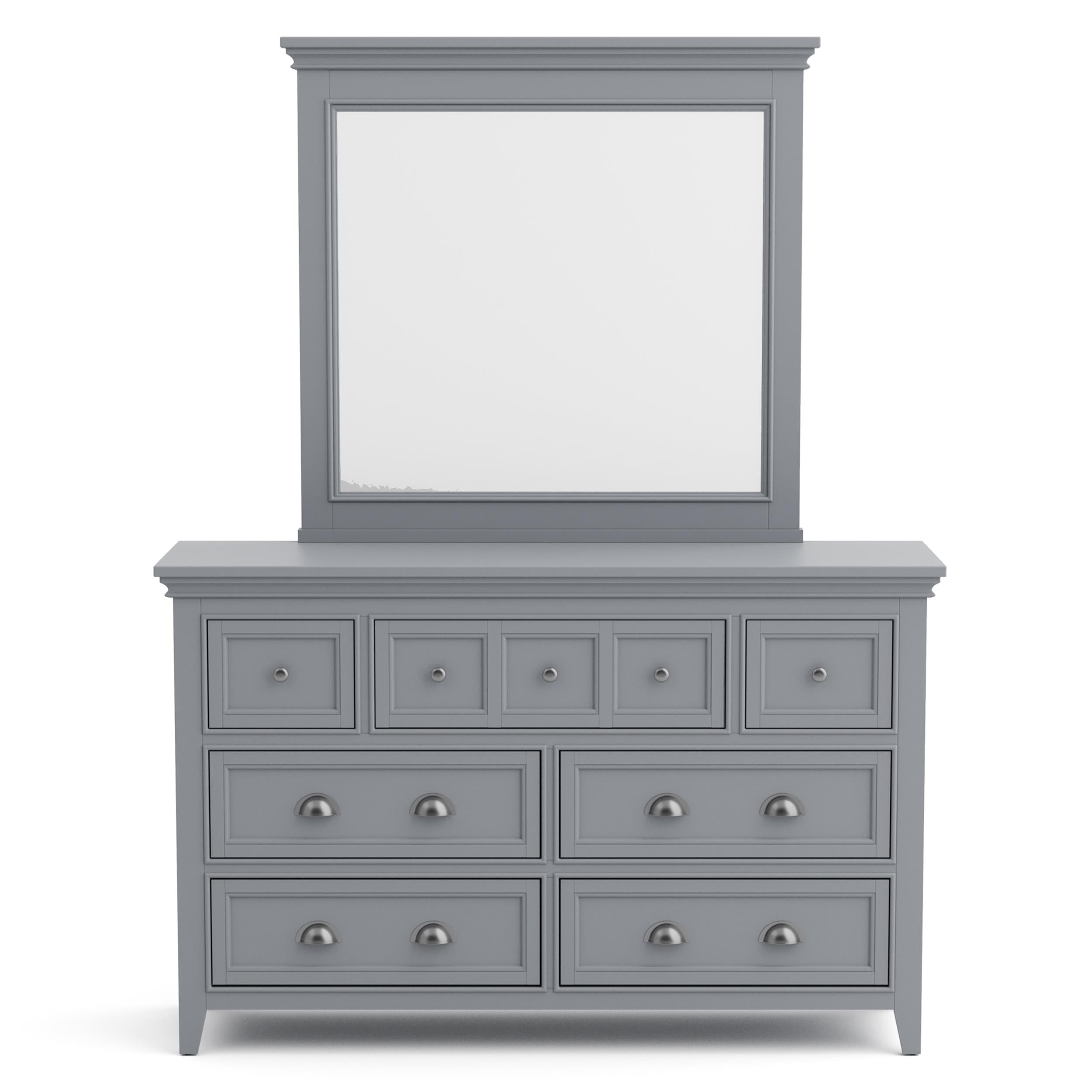 Furniture of America Ender Wood 7-Drawer Gray Dresser with Mirror and ...