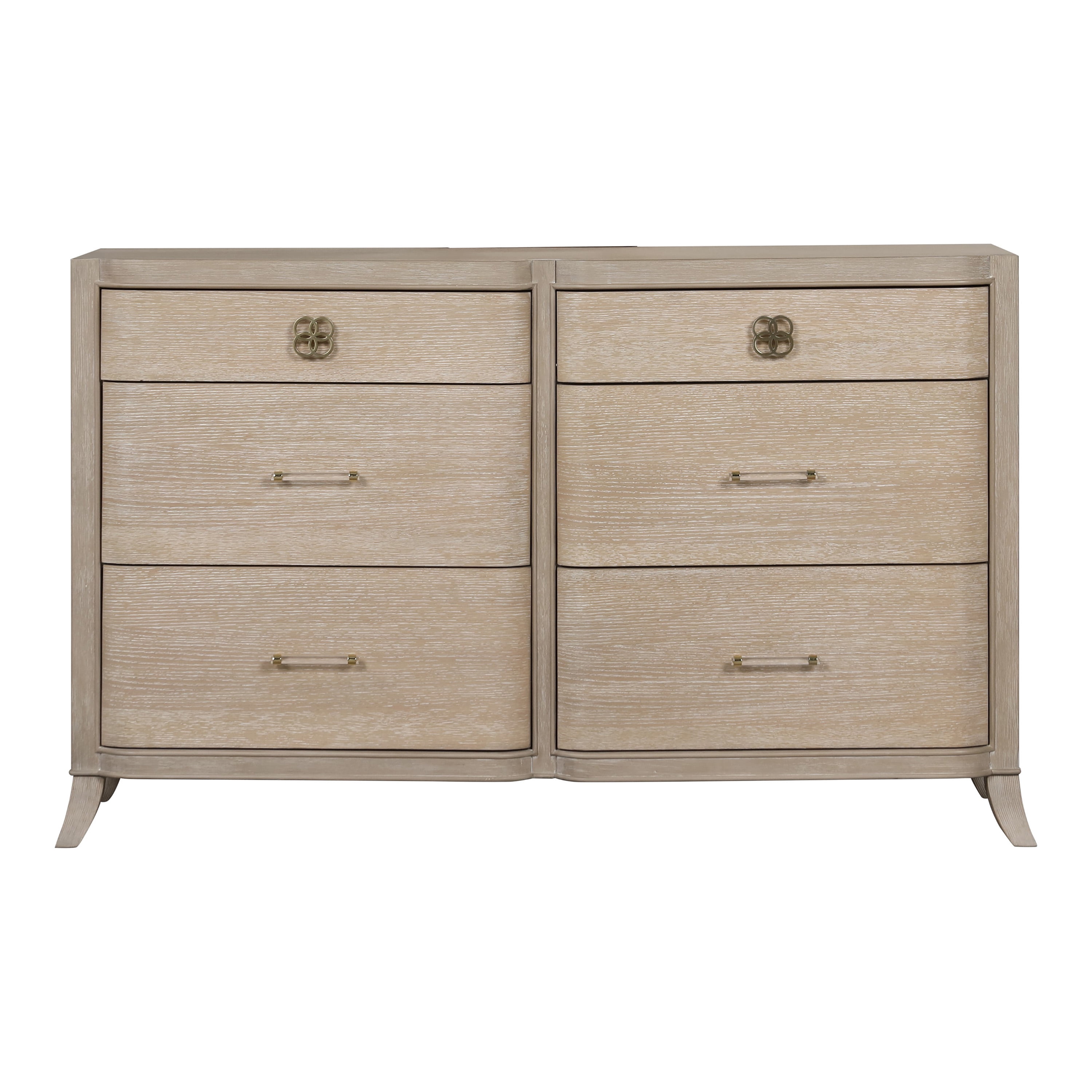 Furniture of America Enmi 6-Drawer Solid Wood Adult Bedroom Dresser, Natural Oak