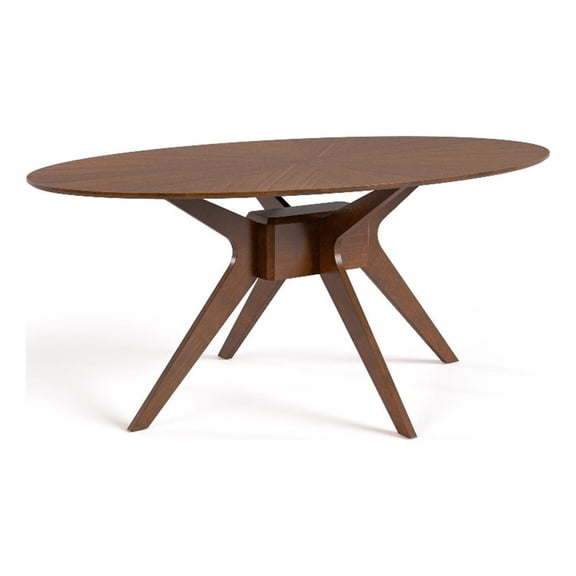 Furniture of America Erik 71" Oval Indoor Dining Table, Walnut