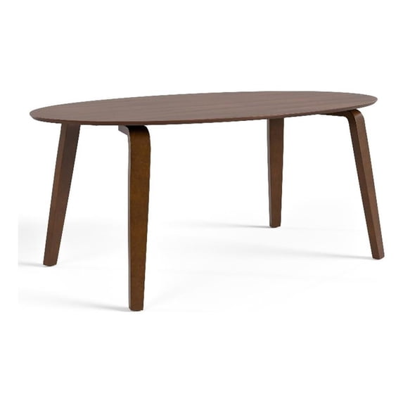 Furniture of America Erik I 71" Oval Indoor Dining Table, Walnut