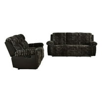 Furniture of America Esmalt Fabric 2-Piece Manual Reclining Sofa Set in Brown