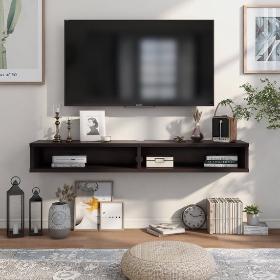 Furniture of America Evaine 2-Shelf TV Stand, 60", Cappuccino