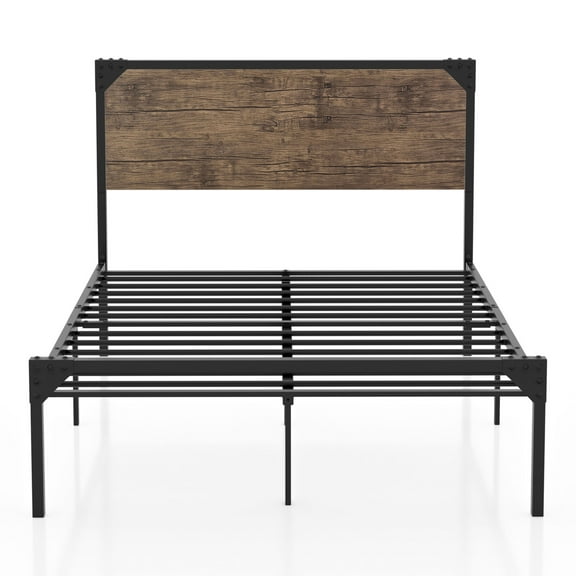 Furniture of America Fahr Industrial Steel Platform Bed, Full, Dark Brown