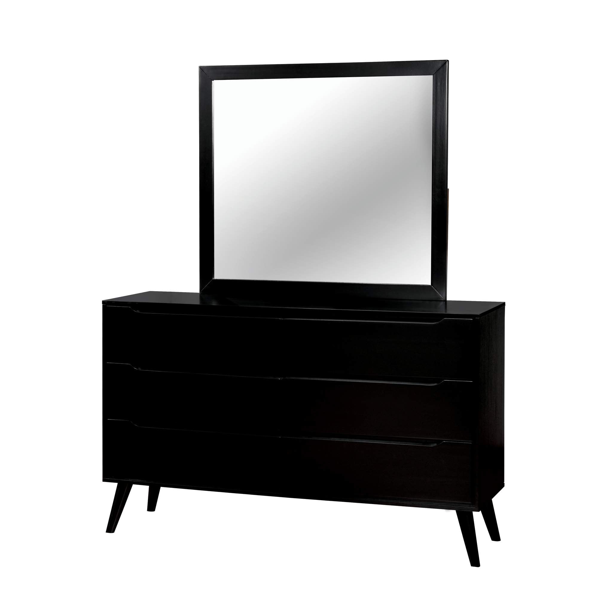 Furniture of America Farrah 2-Piece Dresser and Mirror Set, Black
