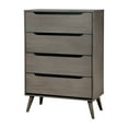 thumbnail image 1 of Furniture of America Farrah Mid-Century 4-Drawer Chest, Gray, 1 of 4