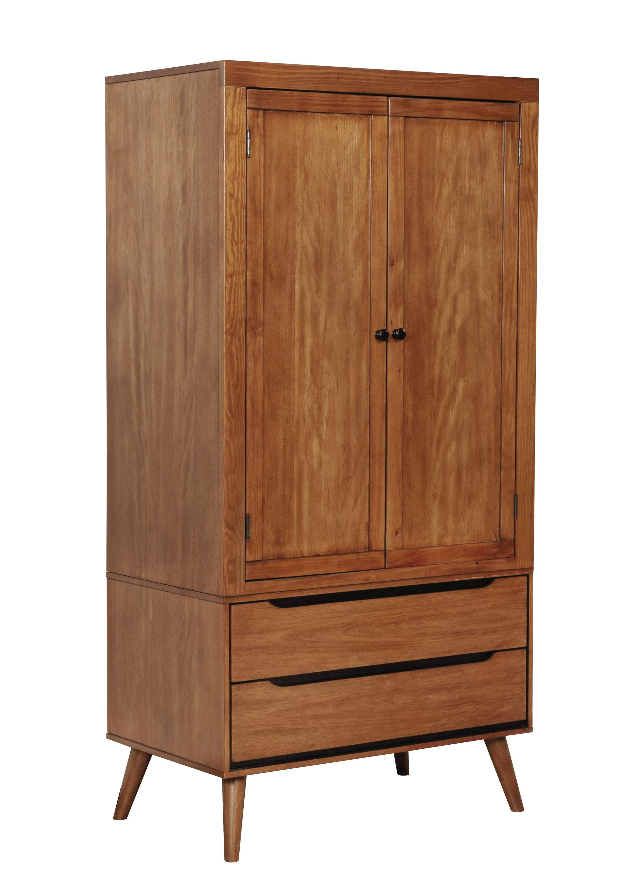 Furniture of America Farrah Mid-Century Armoire, Oak