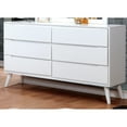 thumbnail image 1 of Furniture of America Farrah Mid-Century 6-Drawer Dresser, White, 1 of 4