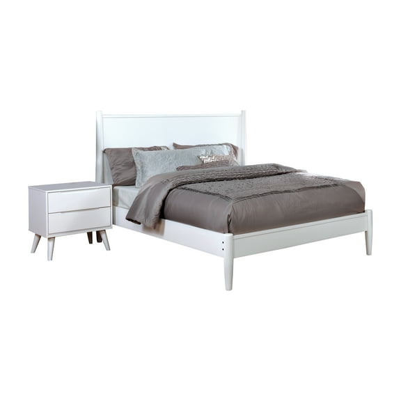 Furniture of America Farrah Transitional 2-Piece Bedroom Set, Eastern King, White