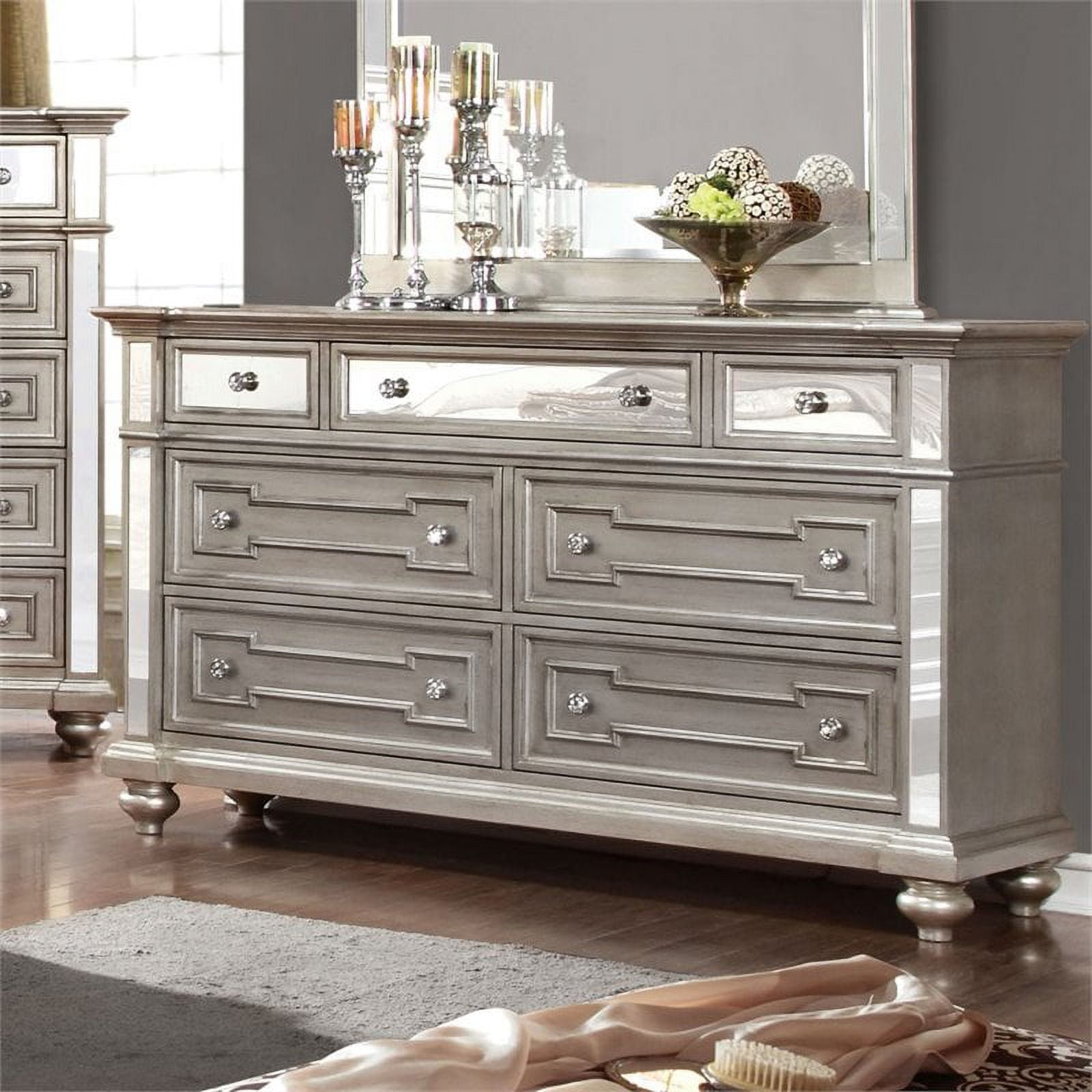 Furniture of america farrah 7 drawer mirrored dresser deals