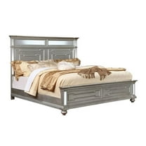 Furniture of America Farrah Transitional Wood California King Bed in Silver