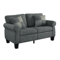 thumbnail image 1 of Furniture of America Fate Contemporary Linen-Like Upholstery Love Seat, Dark Gray, 1 of 8