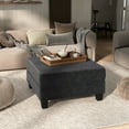 thumbnail image 1 of Furniture of America Fayen Modern Chenille Fabric Storage Ottoman, Dark Gray, 1 of 13