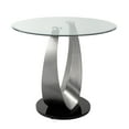 thumbnail image 1 of Furniture of America Faz Glass Top Pedestal Counter Table in Black and Silver, 1 of 7