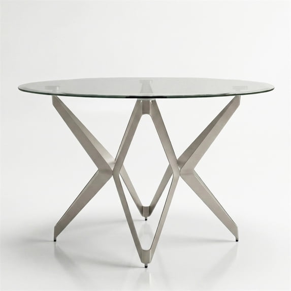 Furniture of America Fedora Modern Metal Round Dining Table in Champagne Gold