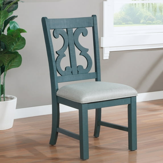 Furniture of America Feli Padded Dining Chairs - Set of 2, Blue