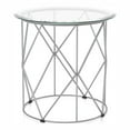 thumbnail image 1 of Furniture of America Fland Contemporary Glass Top Round End Table in Chrome, 1 of 6