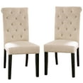 thumbnail image 1 of Furniture of America Flar Upholstery Side Chairs, Ivory - Set of 2, 1 of 8