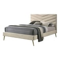 thumbnail image 1 of Furniture of America Flyn Fabric Upholstered Headboard Twin Bed in Beige, 1 of 7