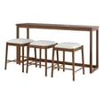 thumbnail image 1 of Furniture of America Forma Solid Wood 4-Piece Sofa Table with Stools in Walnut, 1 of 10