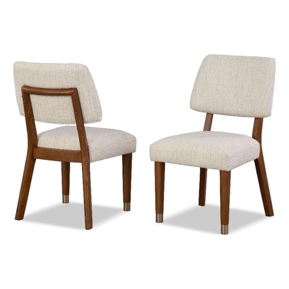 Furniture of America Forma Solid Wood Side Chairs in Walnut (Set of 2)