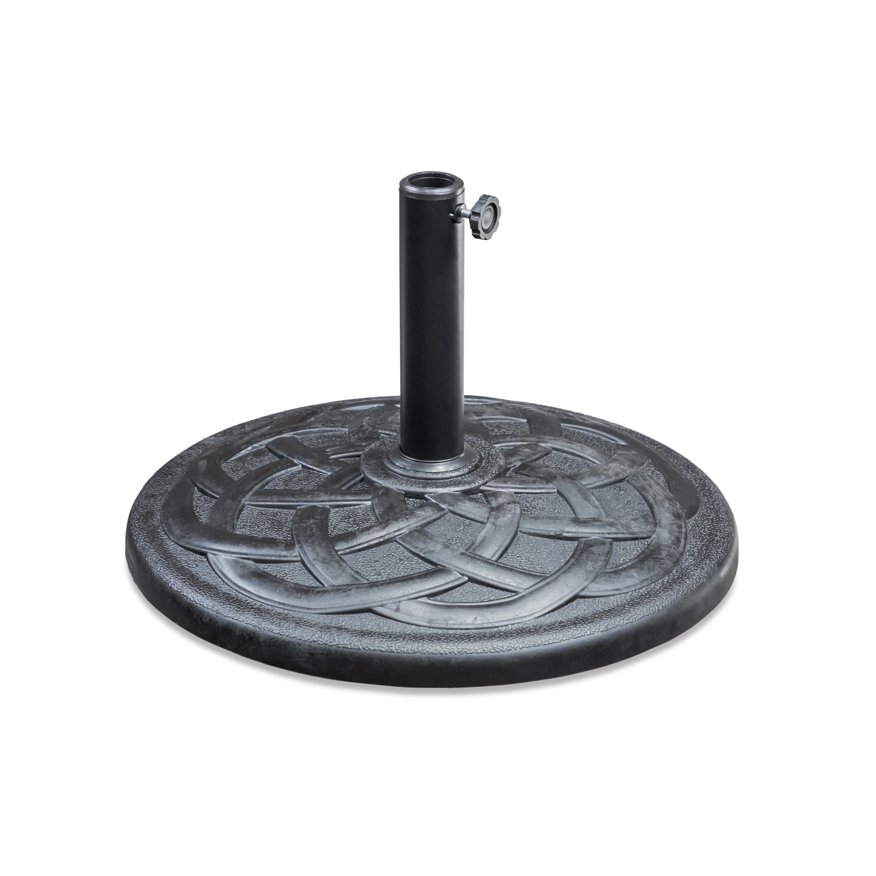 Black Round Resin and Iron Outdoor Patio Umbrella Base