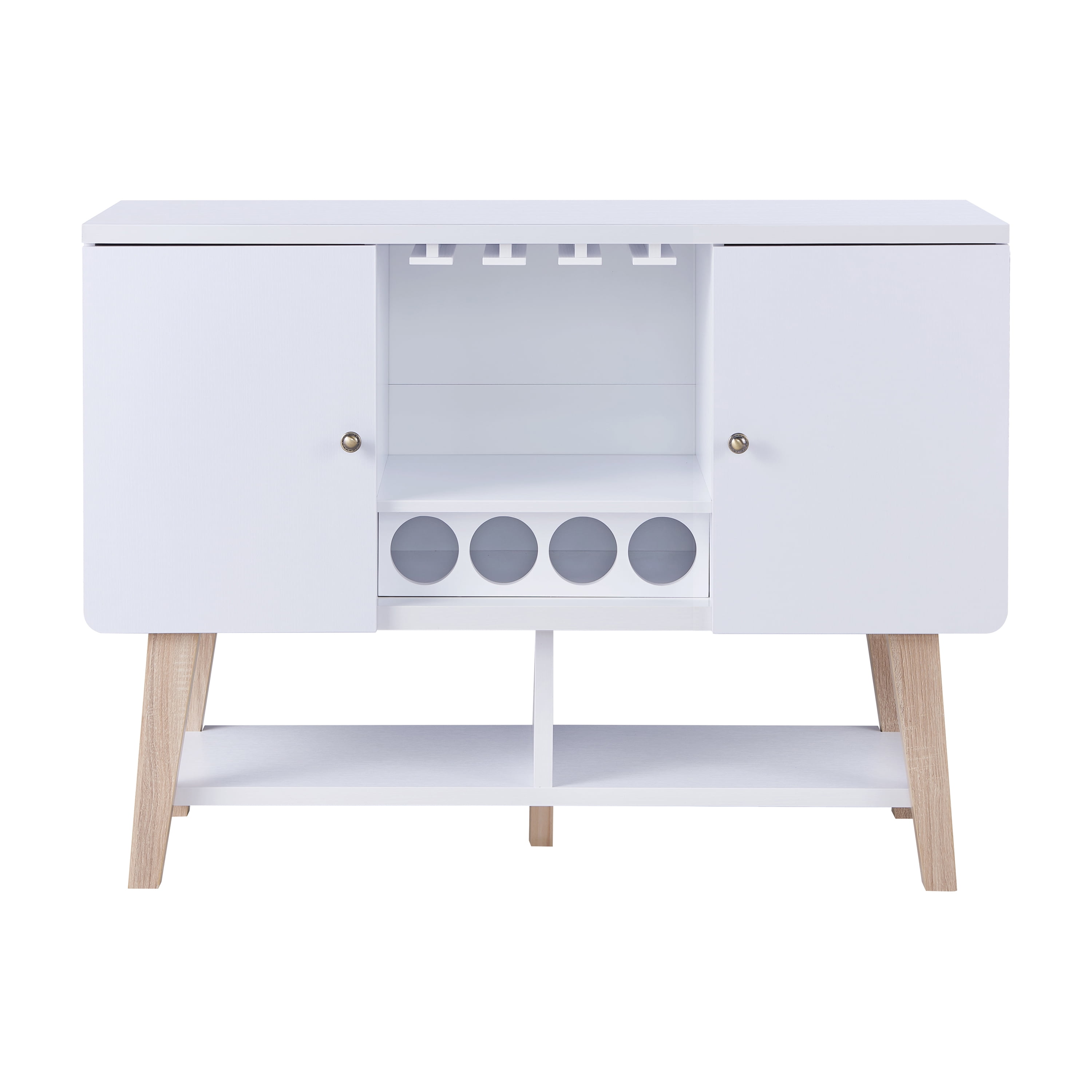 Furniture of America Frani Multi-Storage Wine Cabinet, White