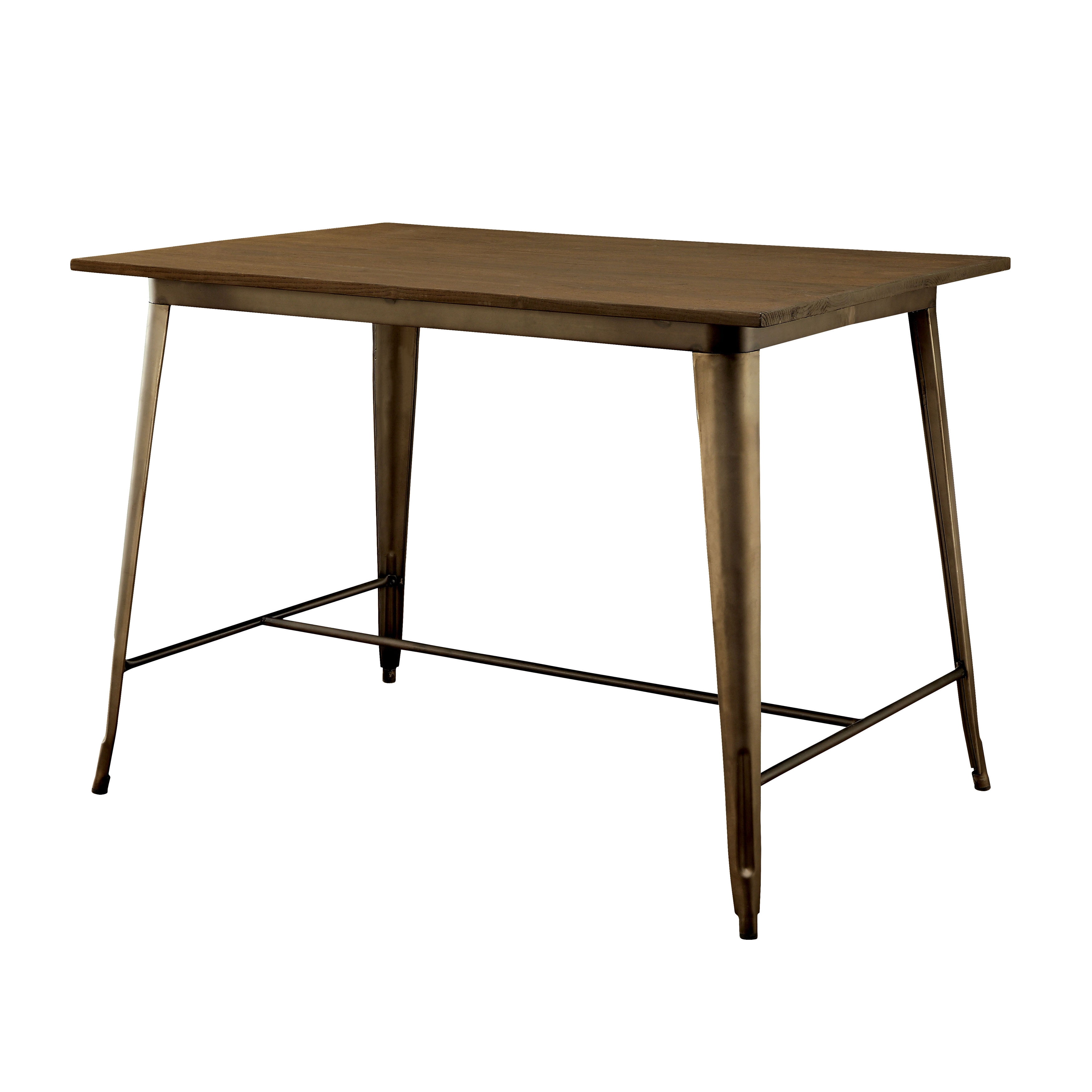 Furniture of America Frederick Industrial Counter Dining Table, Dark Bronze