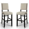 thumbnail image 1 of Furniture of America Freiden Upholstered Bar Chairs - Set of 2, Black, 1 of 9