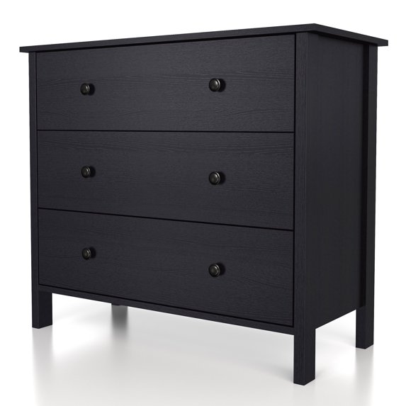 Furniture of America Gabriel 3-Drawer Dresser, Black