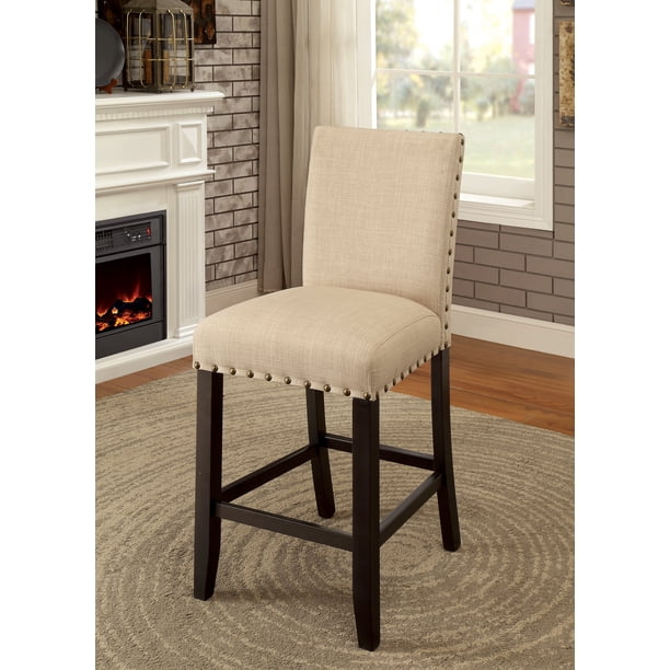 Furniture of America Gabriel Upholstered Counter Chairs - Set of 2 ...