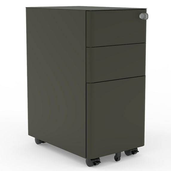 Furniture of America Gages Metal Lockable File Cabinet, Ash Gun Metal