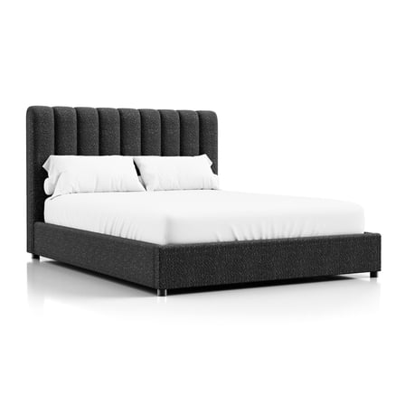 Furniture of America Garret Upholstered Boucle Fabric Queen Bed in Black