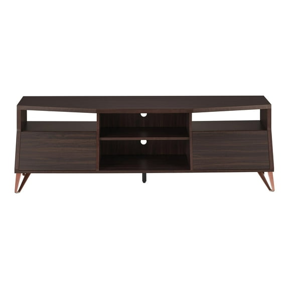 Furniture of America Garrison Wood Storage 62-Inch TV Stand in Wenge Brown