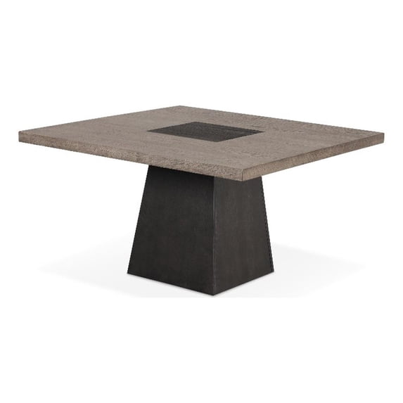 Furniture of America Garth 54" Square Indoor Dining Table, Rustic Oak and Dark Walnut