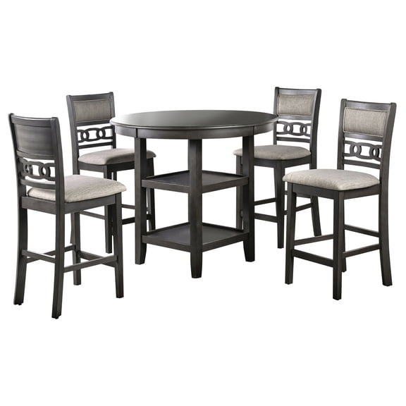 Furniture of America Georg 5-Piece Storage Counter Height Dining Set, Gray