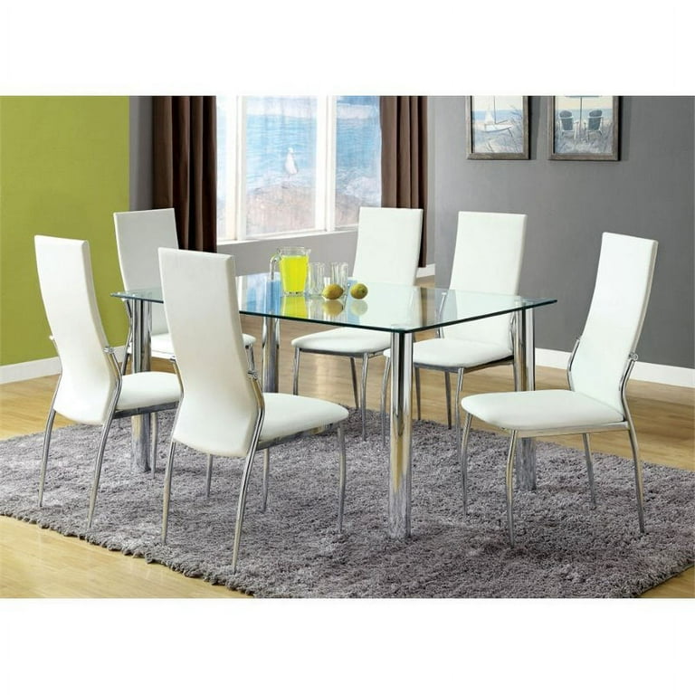 Dining table glass 6 seater hot sale