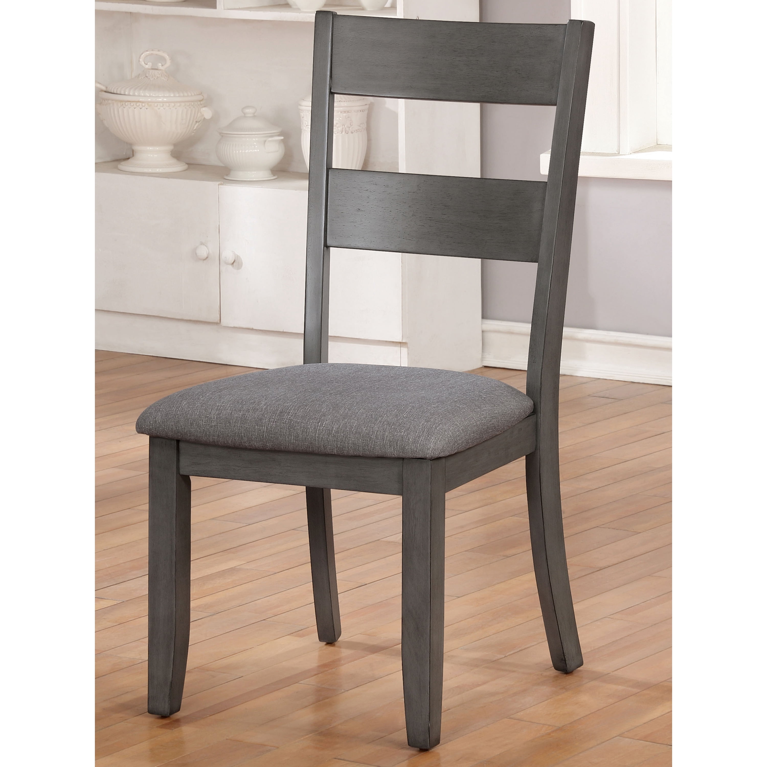 Furniture of America Gerret Ladder Back Dining Chairs - Set of 2, Gray
