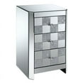 thumbnail image 1 of Furniture of America Glam Hansel Contemporary Checkered Side Table in Silver, 1 of 2