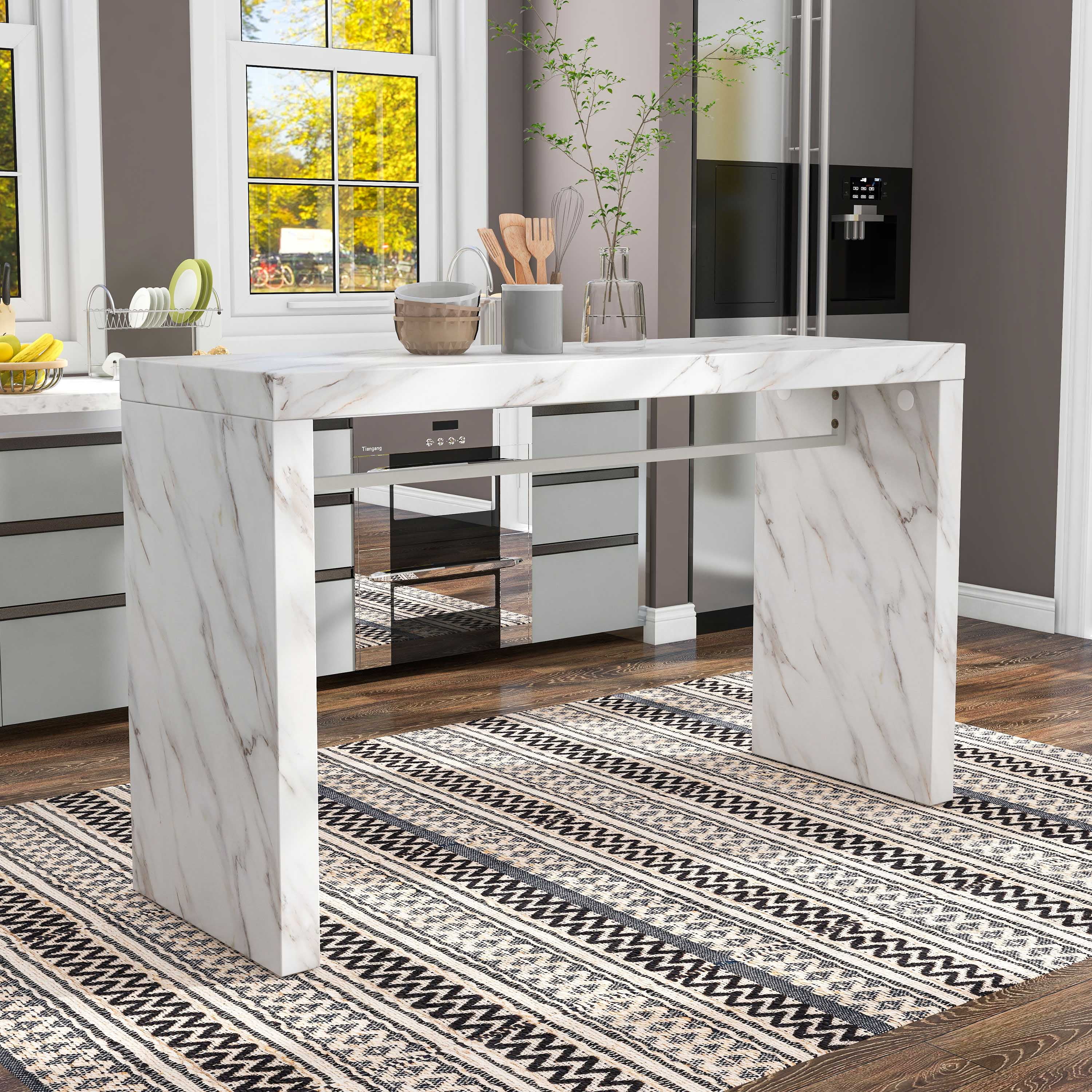 Furniture of America Glanz Faux Marble/Wood Counter Height
