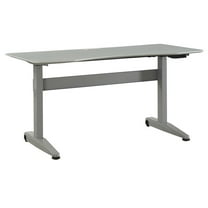 Furniture of America Glenda Metal Adjustable Long Standing Desk in Gray