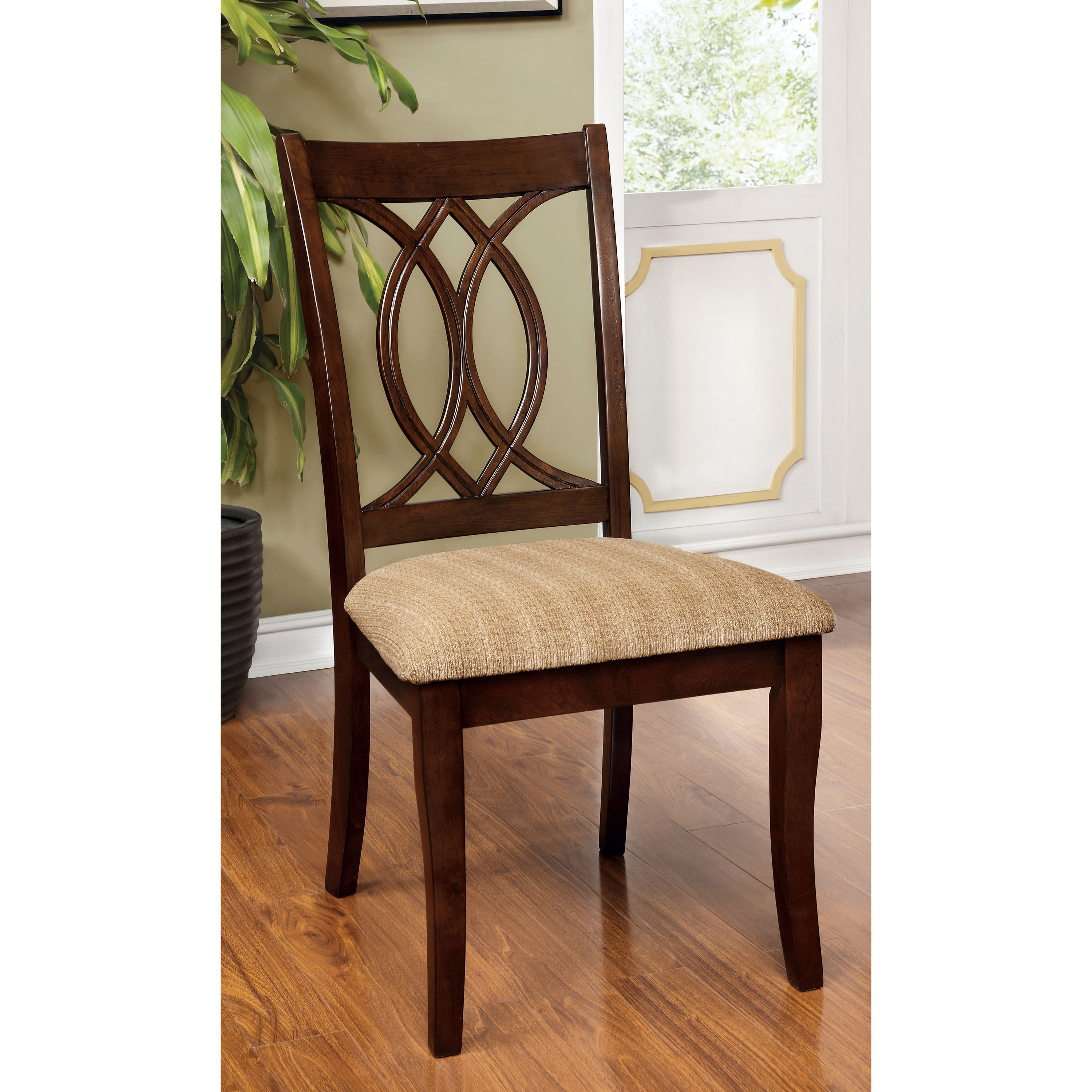 Furniture of America Goddard Transitional Fabric Dining Chair Brown C