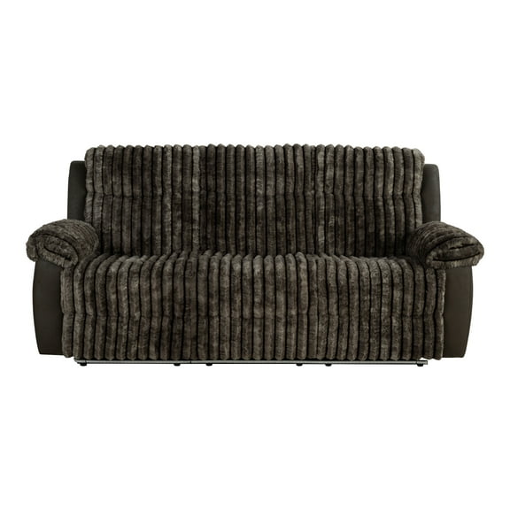 Furniture of America Gortier Transitional Fabric Adult Manual Reclining Sofa with USB, Brown