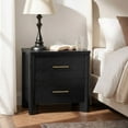 thumbnail image 1 of Furniture of America Gracie Modern Wood 2-Drawer Nightstand with USB Ports, Black, 1 of 14