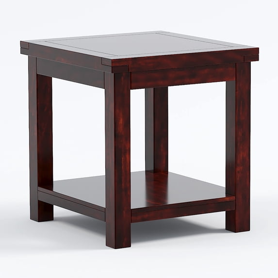 Furniture of America Granger Transitional Wood 1-Shelf End Table in Cherry