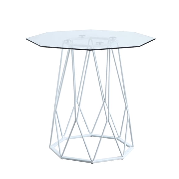 Furniture of America Growder Contemporary Glass Top End Table
