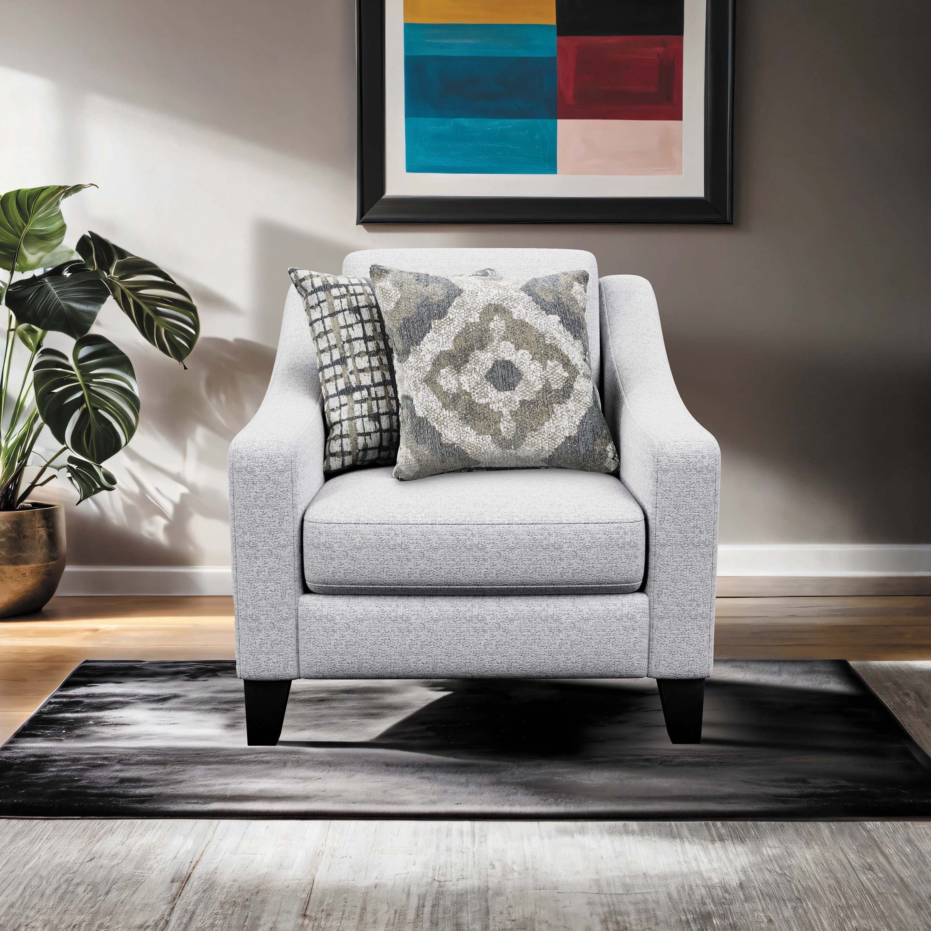 Furniture of America Gwen Transitional Fabric Indoor Sloped Arm Chair, Off-White