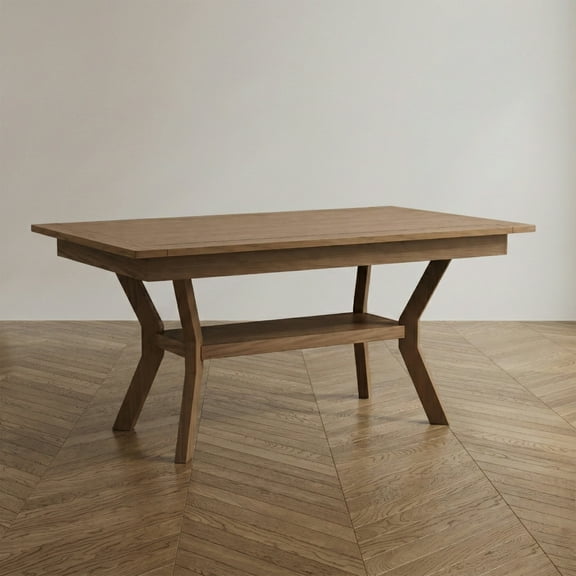 Furniture of America Hadar 1-Shelf Rectangle Wood Natural Tone Dining Table