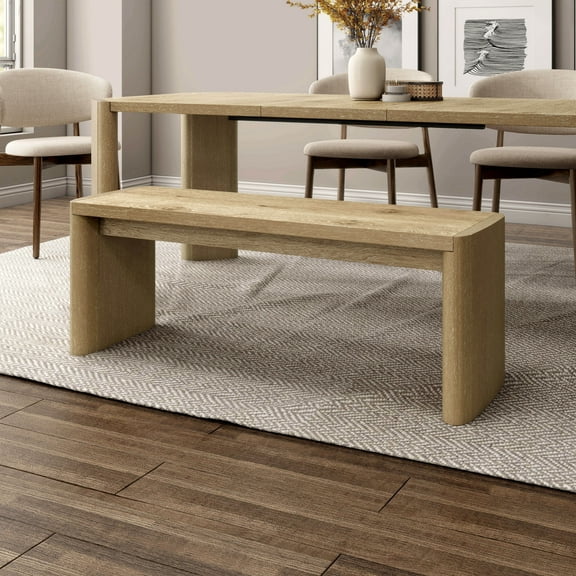 Furniture of America Anai Modern Solid Wood 51" Dining Bench, Oak